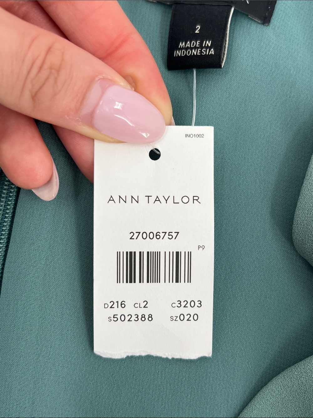 Ann Taylor Sage Green wedding guest fit & flare Tie Waist Dress flutter sleeve 2 - Picture 9 of 12